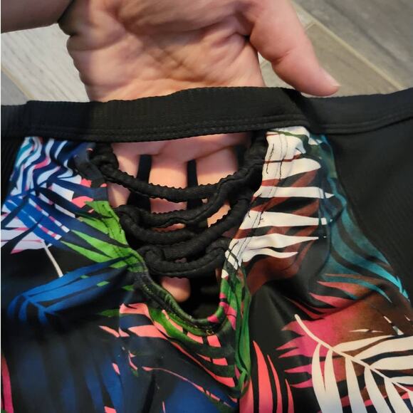 Swimsuits for All size 14 Multicolor Leaf Print High Rise Swim Bottom NEW - Picture 3 of 7
